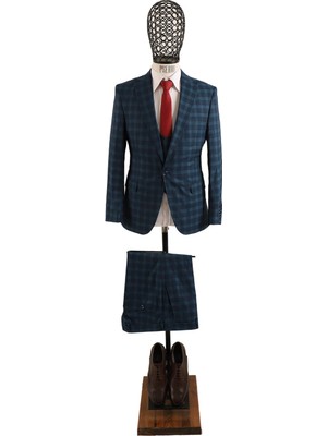 Yelekli Slim Fit Takım Elbise