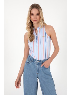 U.S. Polo Assn. Kadın Açık Mavi Kolsuz Polo Yaka Tişört 50300682-VR003