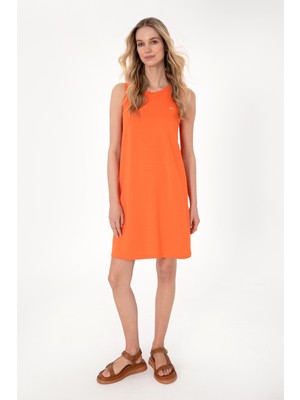 U.S. Polo Assn. Kadın Nar Çiçeği Kolsuz Mini Boy Örme Elbise 50297895-VR039