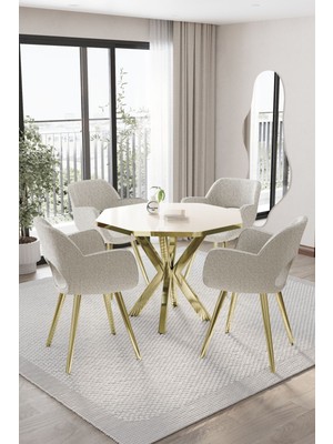 Mutfak Masası Takımı Yemek Masası Takımı 4 Kişilik Yuvarlak Wega Takım  4 Kişilik