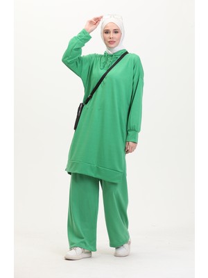 Sefa Merve Kapüşonlu Eşofman Takım 0057-10 Yeşil
