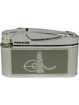 Osmanlı Tuğralı Gazlı Çakmak Gümüş Renk