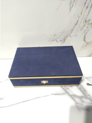 Dm Porselen 4 Kişilik Fincan Takımı Için Kadife Kutu Lacivert