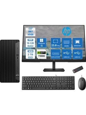 Hp Pro Tower 400 G9 Intel Core I7 14700 16GB Ddr5 2tb SSD 23.8" Fhd Windows 11 Pro Quadro T1000-4GB Masaüstü Bilgisayar 235V5M2EST1000P09 + Zetta USB Bellek