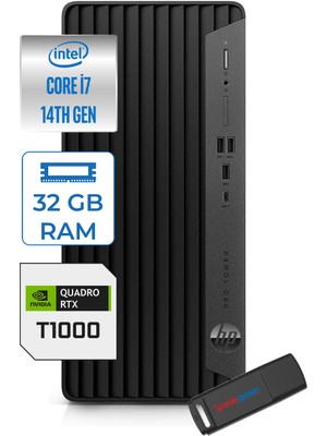 Hp Pro Tower 400 G9 Intel Core I7 14700 32GB Ddr5 2tb SSD Windows 11 Home Quadro T1000-4GB Masaüstü Bilgisayar 5V5M2EST1000H19 + Zetta USB Bellek