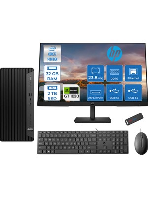 Hp Pro Tower 400 G9 Intel Core I7 14700 32GB Ddr5 2tb SSD 23.8" Fhd Freedos Nvidia GT1030-4GB Masaüstü Bilgisayar 235V5M2ESGT1030F19 + Zetta USB Bellek