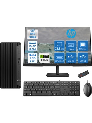 Hp Pro Tower 400 G9 Intel Core I7 14700 16GB Ddr5 2tb SSD 23.8" Fhd Freedos Quadro T1000-4GB Masaüstü Bilgisayar 235V5M2EST1000U09 + Zetta USB Bellek