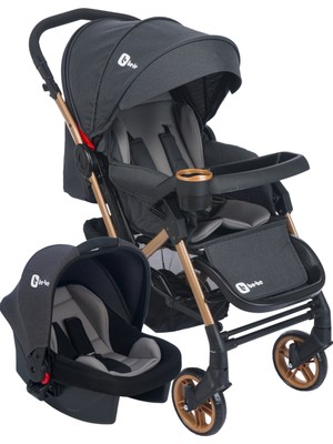 Be-Be Active Travel Çift Yön Tam Yatış Pozisyonlu Pratik Katlanır Mama Tablalı Pusetli Bebek Arabası