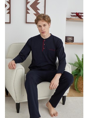 Battal Midi Yaka Pijama Takımı 9111