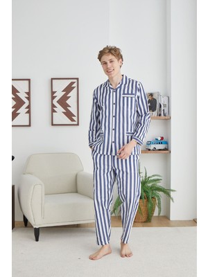 Erkek Çizgili Nostaljik Pijama Takımı