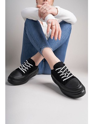 Yeşil Kadın Yüksek Taban Dama Desenli Günlük Ayakkabı