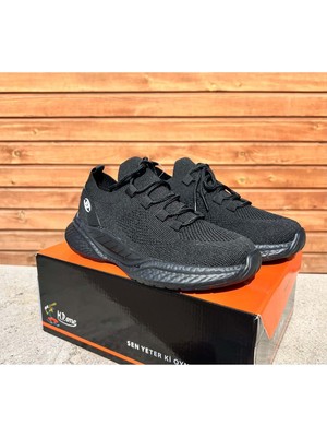 M.P. Yazlık Ortopedik Taban Örgü Model Bağcıklı Günlük Sneaker - Siyah - 39