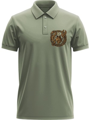 Erkek Slim Fit Dar Kesim Pamuklu Yumuşak Doku Nefes Alan Kumaş Istanbul Baskı Polo Yaka Tişört