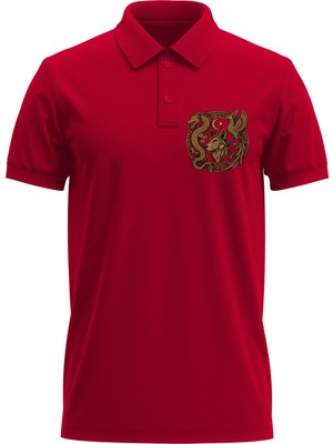 Erkek Slim Fit Dar Kesim Pamuklu Yumuşak Doku Nefes Alan Kumaş Istanbul Baskı Polo Yaka Tişört