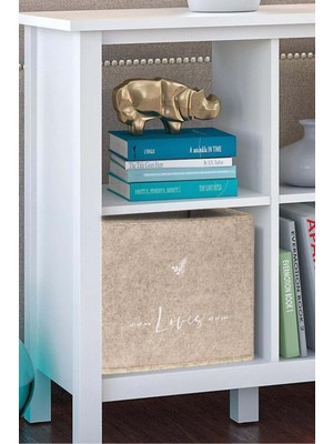 Keçe Raf Organizer, Raf Düzenleyici Saklama Kutusu, Bej, 30 x 30 x 30  cm , 27 Litre