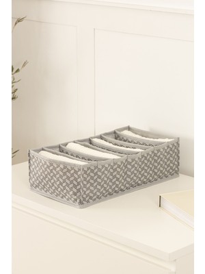 7 Bölmeli Gri Dolap Çekmece Içi Akordiyon Katlanır Çorap Kıyafet Çamaşır Düzenleyici Organizer