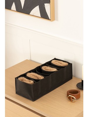 8 Bölmeli Siyah Dolap Çekmece Içi Akordiyon Katlanır Çorap Kıyafet Çamaşır Düzenleyici Organizer