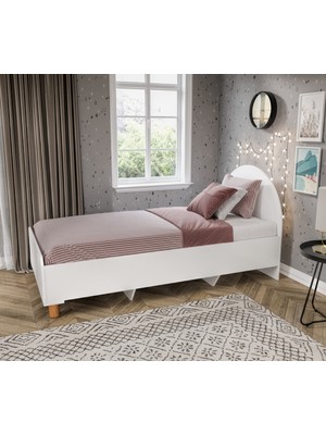 Tek Kişilik Bohem Tarzda Karyola Beyaz