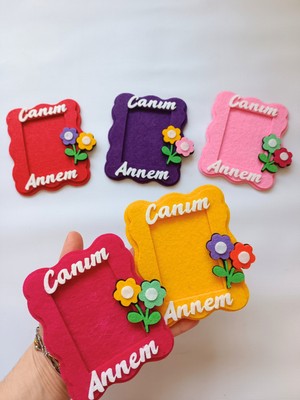 Keçe Anneler Günü Canım Annem Çerçeve Mıknatıslı