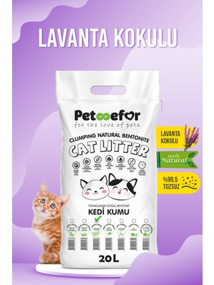Petefor 20 lt Petefor Kedi Kumu Lavantalı Orta Tane Şeklinde Topaklaşan Özellikte Doğal Bentonit