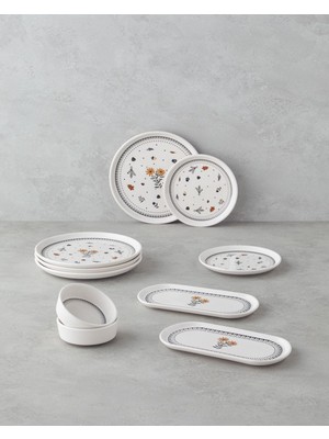 English Home Autumn Seramik Kahvaltı Takımı 10 parça 4 kişilik Renkli