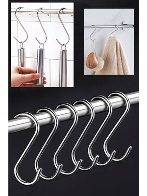 Metal Kanca, S Kanca,  Banyo  Mutfak  Elbise Dolabı Askı S Kanca  8,5 cm  Demir Kanca