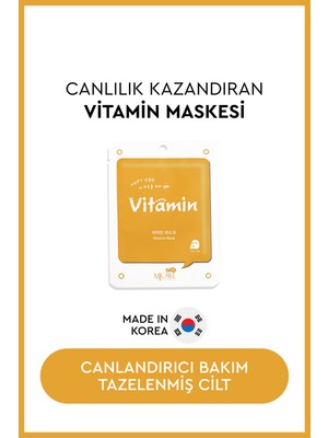 MjCare C Vitamini İçeren Kağıt Yüz Maskesi Aydınlatıcı Canlandırıcı Tüm Cilt Tiplerine Uygun 1 Adet