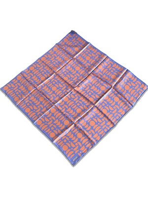 Armine Lila Somon Geometrik Desen Sura İpek Eşarp 9174 - 03