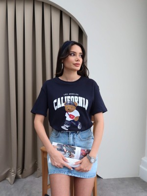 Bear California Baskılı T-Shirt