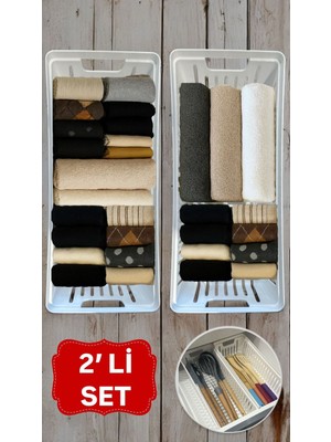 Clio 2 Adet Modüler Havlu Düzenleyici Çorap Iç Çamaşırı Çekmece Içi Düzenleyici Organizer
