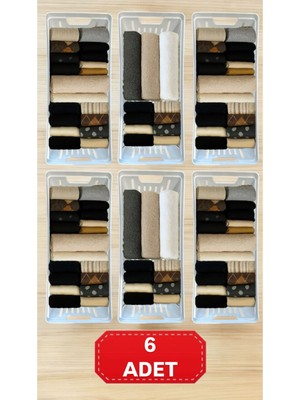 Clio 6 Adet Modüler Havlu Düzenleyici Çorap Iç Çamaşırı Çekmece Içi Düzenleyici Organizer