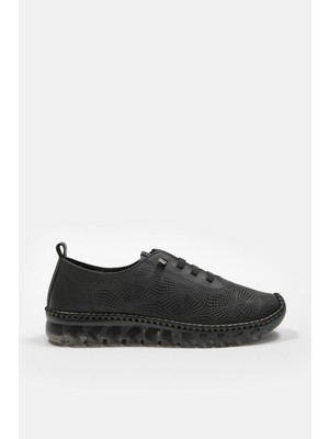 Nilufarr Russa Siyah Hakiki Deri Kadın Sneaker