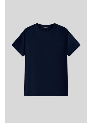 Erkek Tişört Standart Kalıp Basic Bisiklet Yaka T-Shırt Basıc-Mankensiz1