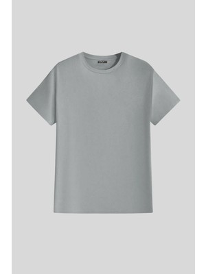 Erkek Tişört Standart Kalıp Basic Bisiklet Yaka T-Shırt Basıc-Mankensiz1