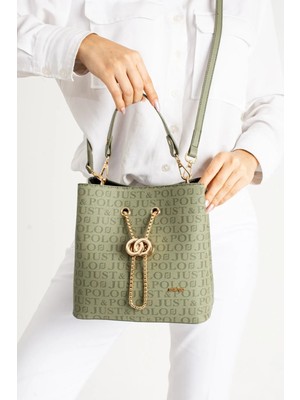Just Polo Kadın Baskılı Desenli Orta Boy El ve Omuz Çantası