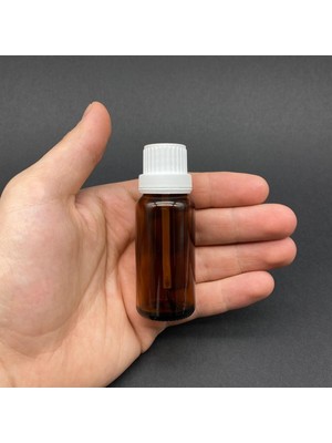 20 cc Fırçalı Cam Şişe - Amber - 20 ml Kilitli Kapaklı Fırçalı Cam Şişe x 3 Adet