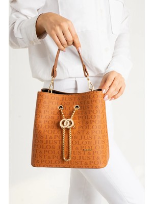 Just Polo Kadın Baskılı Desenli Orta Boy El ve Omuz Çantası