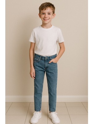 Dar Paça Erkek Çocuk Jean Mavi