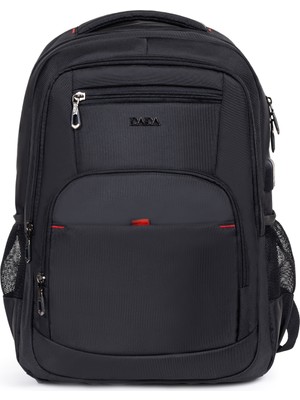 Dada Usb Type-C Girişli Okul Çantası Siyah 15,6 inç Ortopedik Sırt Darbe Emici Koruma Su Geçirmez Oxford Kumaş Dada Çanta 03
