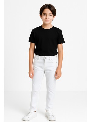 Trend Bebe Butik Erkek Çocuk Likralı Beli Ayarlanabilir Lastikli Düğmeli Erkek Çocuk Pantolonu, Okul Pantolonu