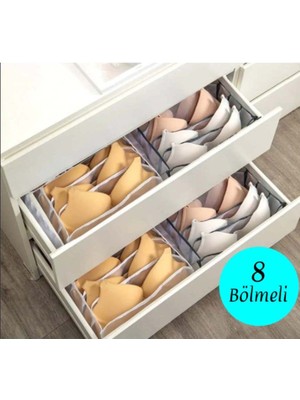 2 Adet 8 Bölmeli Sütyen Düzenleyici Akordiyon Dolap ve Çekmece Içi Organizeri 113FSERI