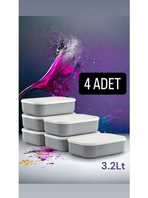 4 Adet Storage 3,2 Lt Gri Dolap Düzenleyici Kutu Çorap Kıyafet Kapaklı Ayakkabı Bot Saklama Kabı