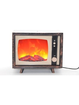 Tv Tasarımlı Ledli Şömine Lamba