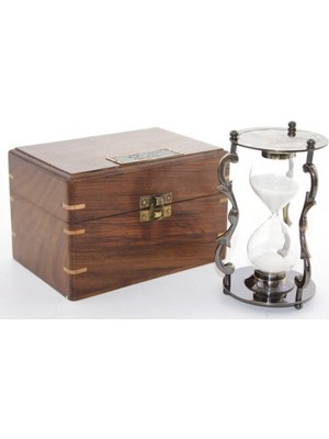Ahşap Kutulu Pirinç Kum Saati