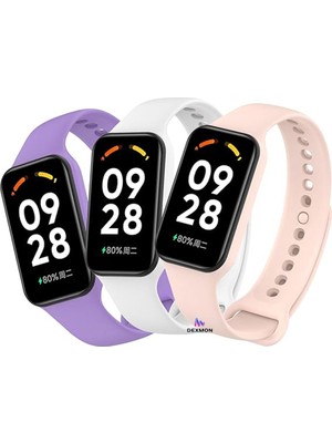 Xiaomi Redmi Band 2 / Smart Band 8 Active Uyumlu 3 Lü Silikon Kordon Seti Akıllı Saat Bileklik Kordon