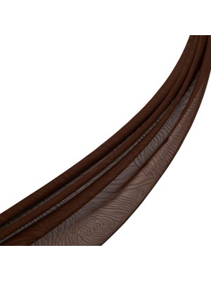 Ipekevi Dört Mevsim Zebra Desenli Monogram Jakar Şal 04473-ACI Kahve