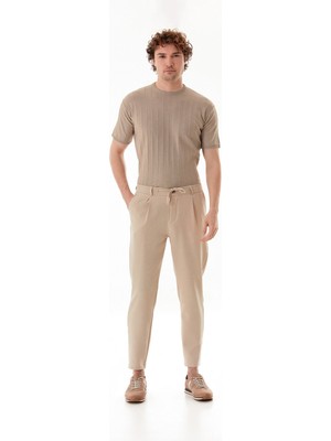 Beli Lastikli Bağlamalı Regular Fit Pantolon