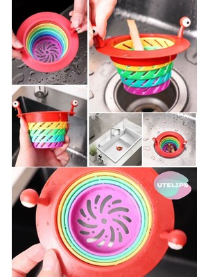 Teknotrust Gökkuşağı Katlanabilir Lavabo Süzgeci Korozyona Dayanıklı Tıkanmaları Önleyin Gökkuşağı Filtresi