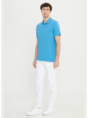 Altınyıldız Classics Polo Yaka Jakarlı Koyu Mavi Erkek T-Shirt ACE091252298_KMV