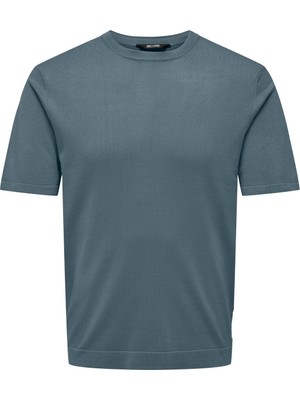Only & Sons O Yaka Normal Düz Gökmavi Erkek Kazak Onswyler Lıfe Reg 14 Ss Knıt Noos
